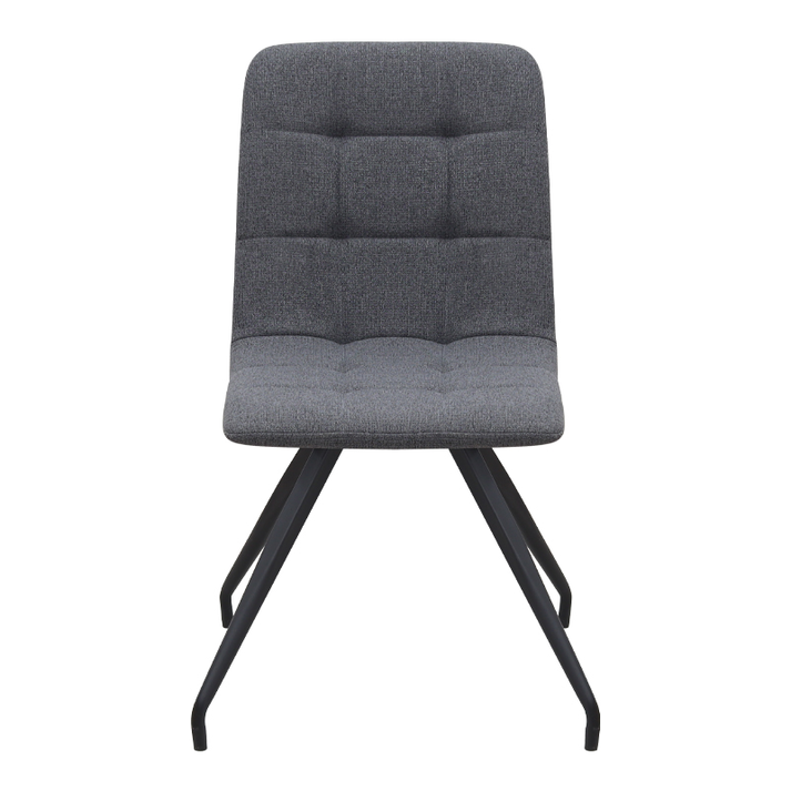 Καρέκλα τραπεζαρίας Bianca γκρι ύφασμα - μεταλλικό μαύρο πόδι 43x56x84εκ.