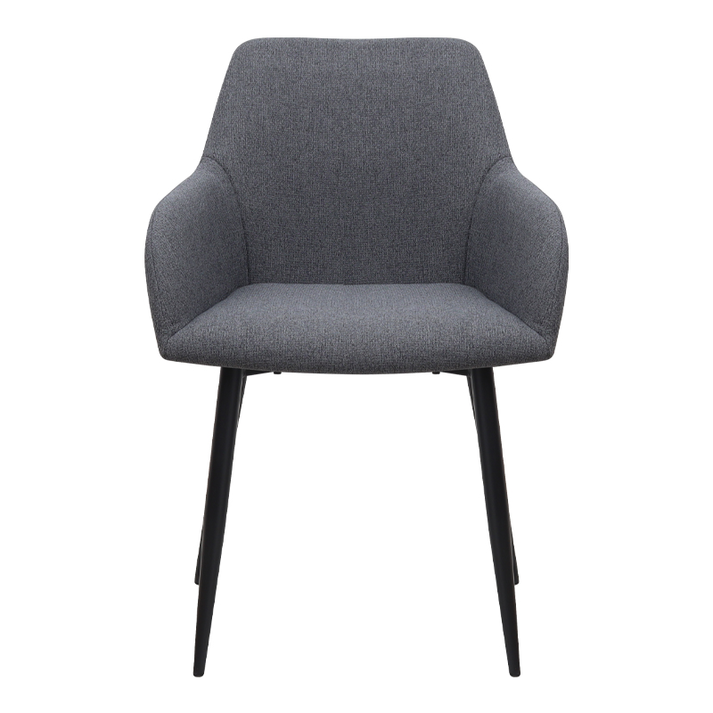 Πολυθρόνα τραπεζαρίας Monica γκρι ύφασμα - μεταλλικό μαύρο πόδι 54x57x84εκ.