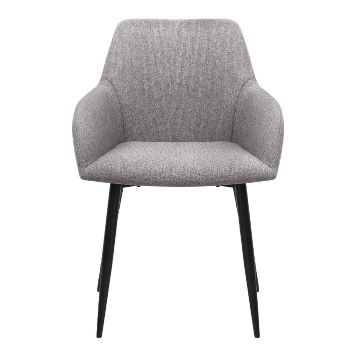 Πολυθρόνα τραπεζαρίας Monica μπεζ ύφασμα - μεταλλικό μαύρο πόδι 54x57x84εκ.