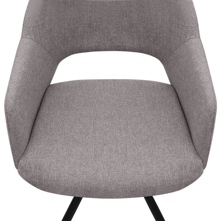 Πολυθρόνα τραπεζαρίας Gabriel μπεζ ύφασμα - μεταλλικό μαύρο πόδι 58x60x85εκ.