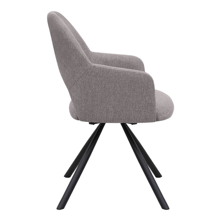 Πολυθρόνα τραπεζαρίας Gabriel μπεζ ύφασμα - μεταλλικό μαύρο πόδι 58x60x85εκ.