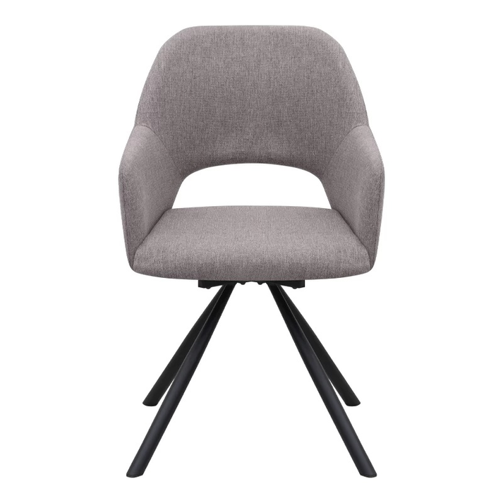 Πολυθρόνα τραπεζαρίας Gabriel μπεζ ύφασμα - μεταλλικό μαύρο πόδι 58x60x85εκ.