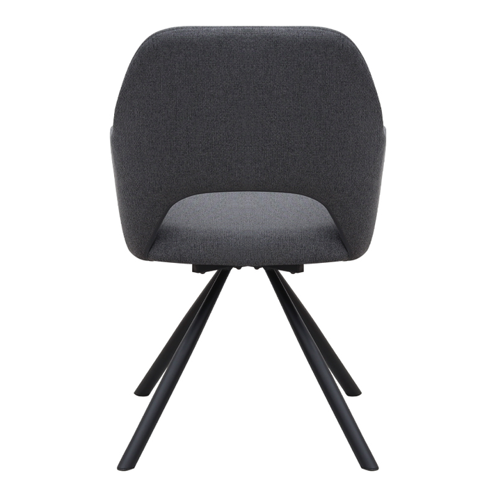 Πολυθρόνα τραπεζαρίας Gabriel γκρι ύφασμα - μεταλλικό μαύρο πόδι 58x60x85εκ.