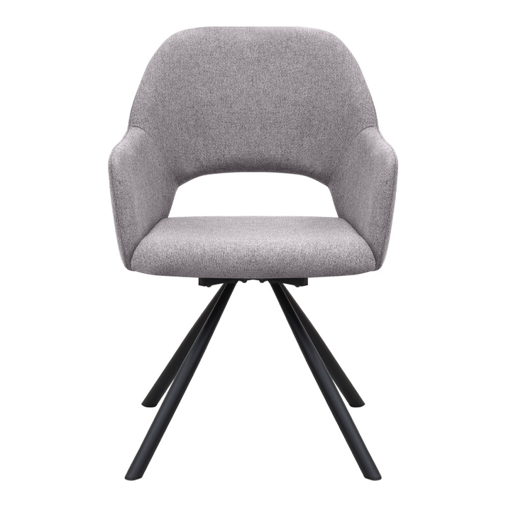 Πολυθρόνα τραπεζαρίας Gabriel μπεζ ύφασμα - μεταλλικό μαύρο πόδι 58x60x85εκ.