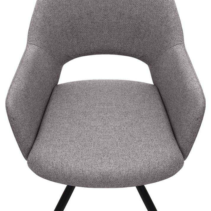 Πολυθρόνα τραπεζαρίας Gabriel μπεζ ύφασμα - μεταλλικό μαύρο πόδι 58x60x85εκ.