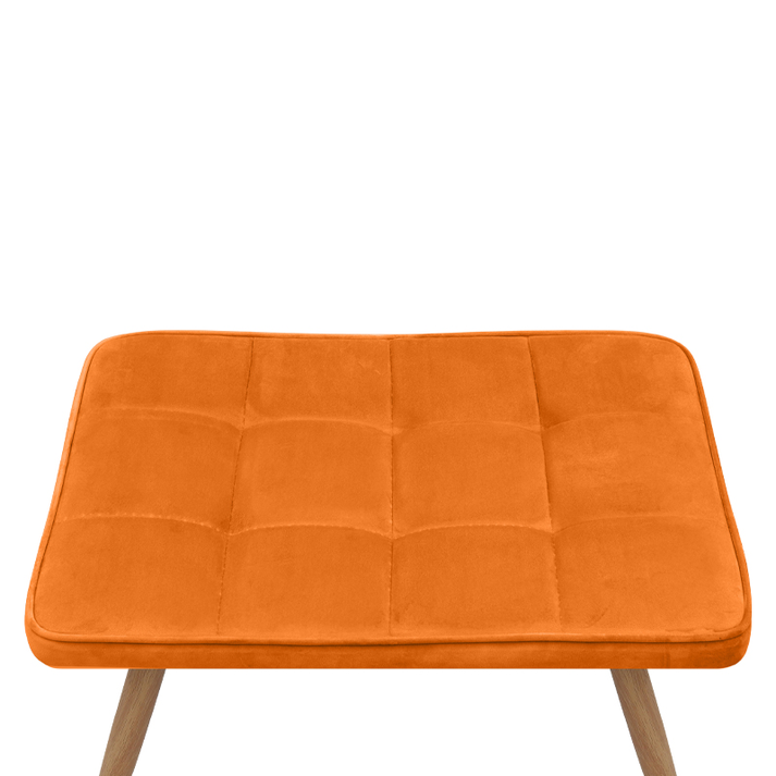 Πολυθρόνα - Μπερζέρα με υποπόδιο Lily κροκί βελούδο - μεταλλικό πόδι χρώμα φυσικό 70x62x98εκ.