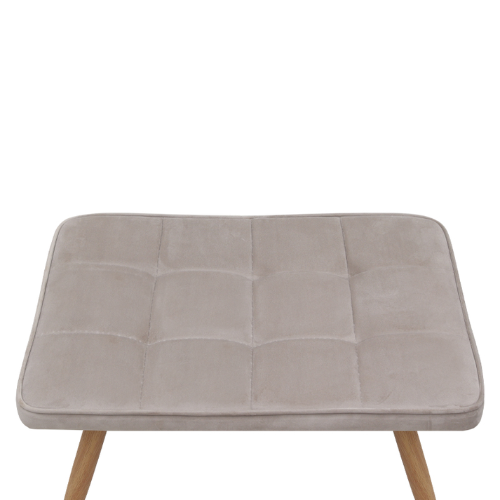 Πολυθρόνα - Μπερζέρα με υποπόδιο Lily μπεζ βελούδο - μεταλλικό πόδι χρώμα φυσικό 70x62x98εκ.