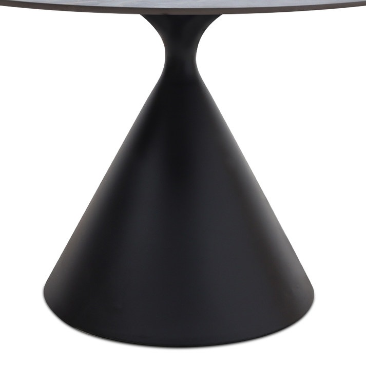 Τραπέζι Logan sintered stone - μέταλλο χρώμα γκρι εφέ μαρμάρου - μαύρο Ø120x72εκ.