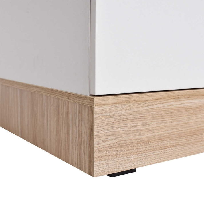 Ντουλάπα ρούχων Base τετράφυλλη με συρτάρια χρώμα λευκό - sonoma 137x52x198εκ.