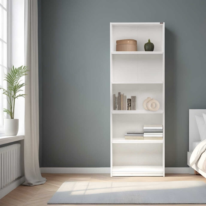 Βιβλιοθήκη Max χρώμα λευκό 58x23x170εκ.