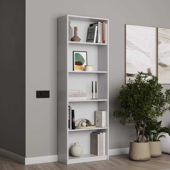 Βιβλιοθήκη Max χρώμα λευκό 58x23x170εκ.