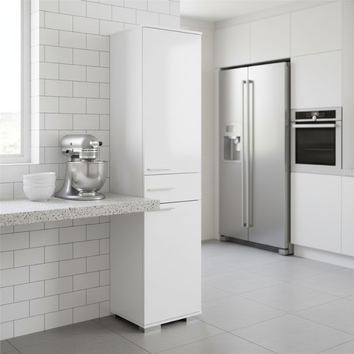 Παπουτσοθήκη 12 ζεύγων Diamond μονόφυλλη χρώμα λευκό gloss 45x40x187εκ.