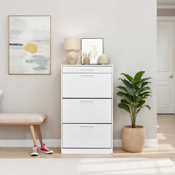 Παπουτσοθήκη Flat 18 ζεύγων χρώμα λευκό 75x29x128εκ.