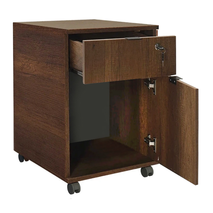 Συρταριέρα γραφείου Rio τροχήλατη χρώμα καρυδί 41x45x61 εκ.