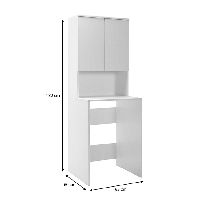 Έπιπλο πλυντηρίου Ceza χρώμα λευκό 65x60x182εκ.