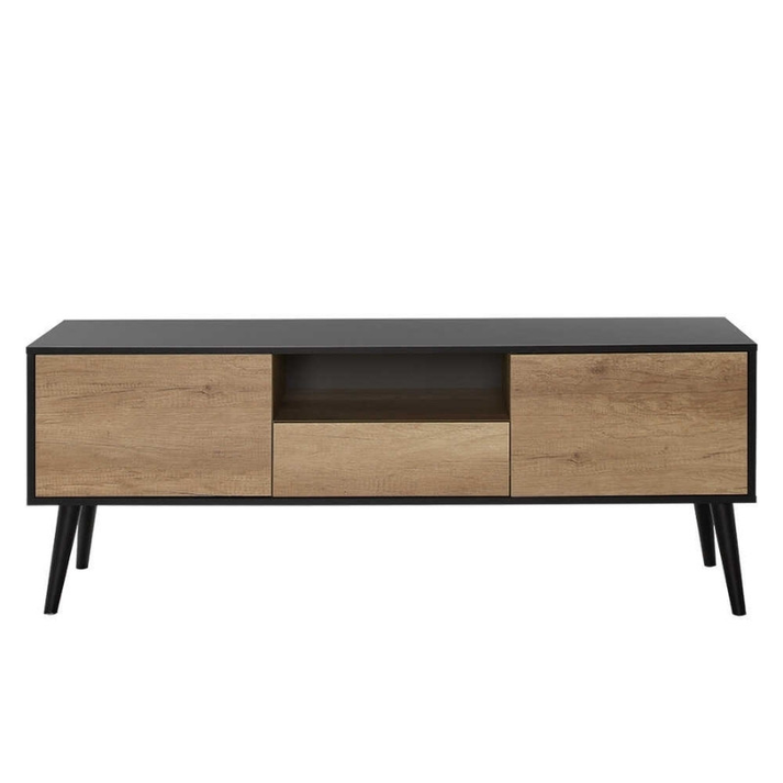 Έπιπλο τηλεόρασης Style χρώμα μαύρο - tori 160x41x58εκ.