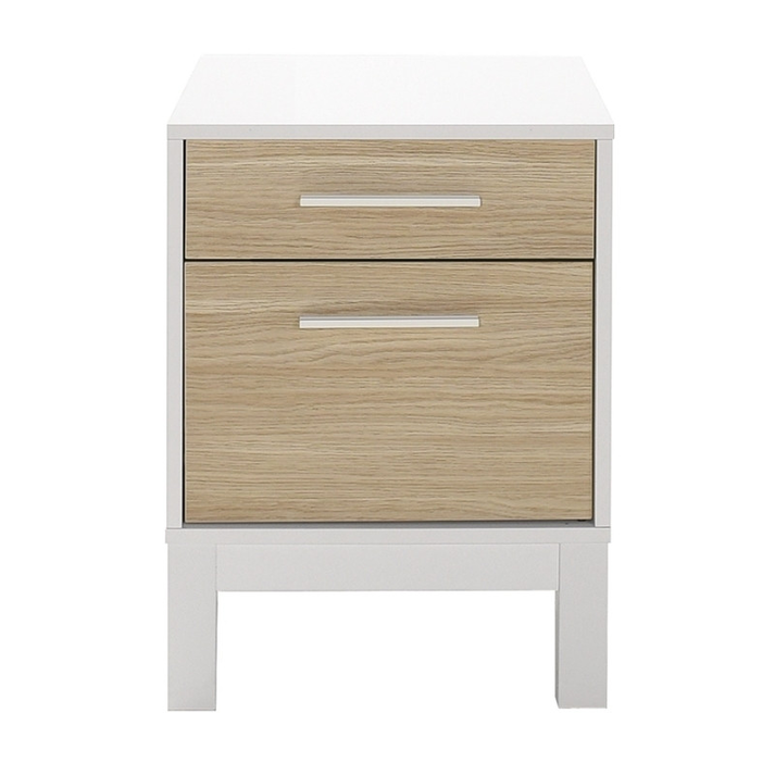 Κομοδίνο London χρώμα λευκό - oak 45x41x60εκ.
