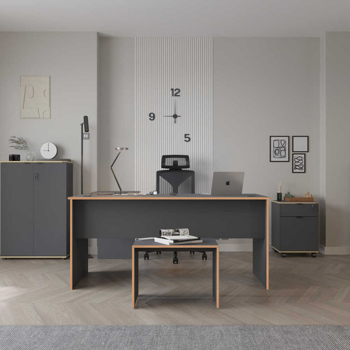 Τραπεζάκι σαλονιού - γραφείου Rio χρώμα ανθρακί 60x40x43εκ.