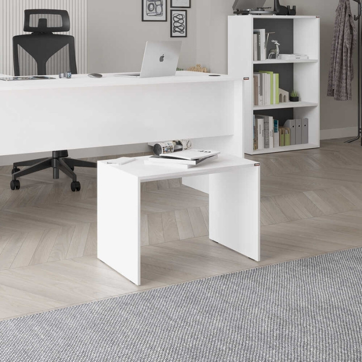 Τραπεζάκι σαλονιού - γραφείου Rio χρώμα λευκό 60x40x43εκ.