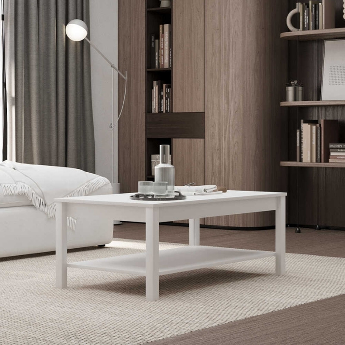 Τραπεζάκι σαλονιού Rustic χρώμα λευκό 103x60x40εκ.