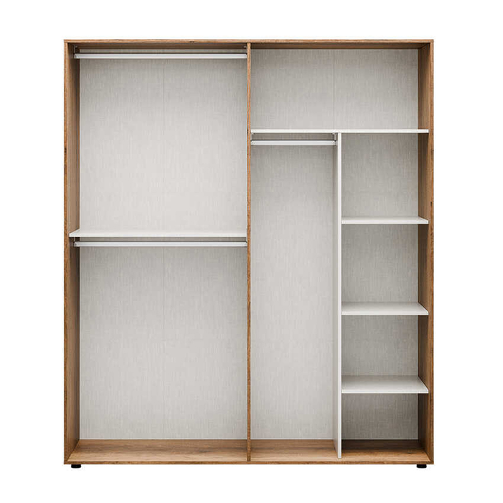 Ντουλάπα ρούχων Oryana τετράφυλλη χρώμα καρυδί 180x62x210εκ.