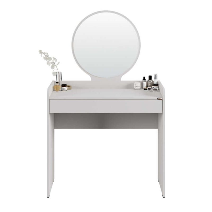 Τουαλέτα με καθρέπτη Curve χρώμα λευκό 90x47x142εκ.