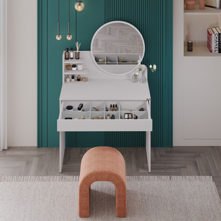 Τουαλέτα με καθρέπτη Dior χρώμα λευκό 90x45x138εκ.