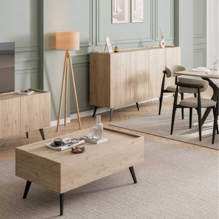 Μπουφές Luna χρώμα florida oak 180x43x100εκ.