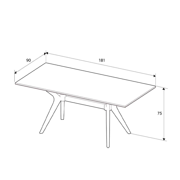 Τραπέζι Luna χρώμα florida oak 181x90x75εκ.