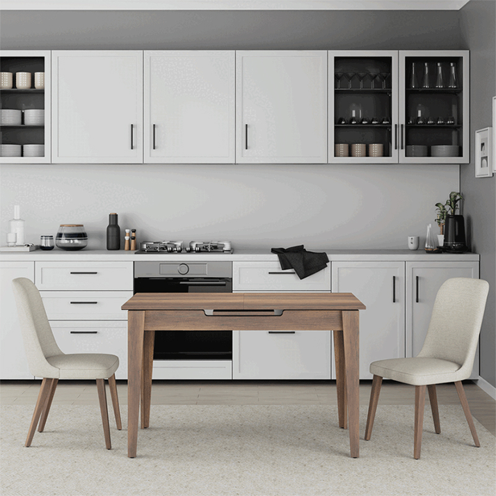 Τραπέζι Trendline επεκτεινόμενο χρώμα καρυδί 120/150x70x75εκ.