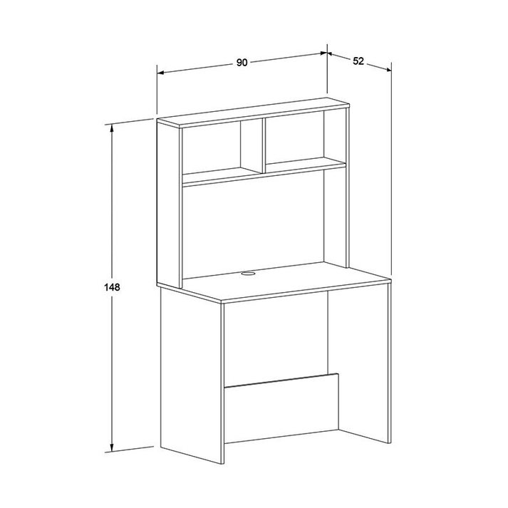 Γραφείο εργασίας Trendline χρώμα λευκό 90x52x148εκ.