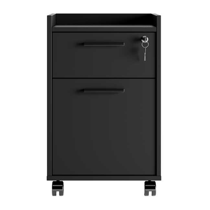 Συρταριέρα γραφείου Gamer τροχήλατη με κλειδαριά χρώμα μαύρο 40x40x56εκ.