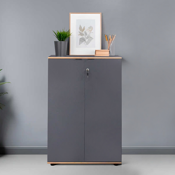 Ντουλάπι γραφείου Rio με κλειδαριά χρώμα ανθρακί 72x34x109εκ.