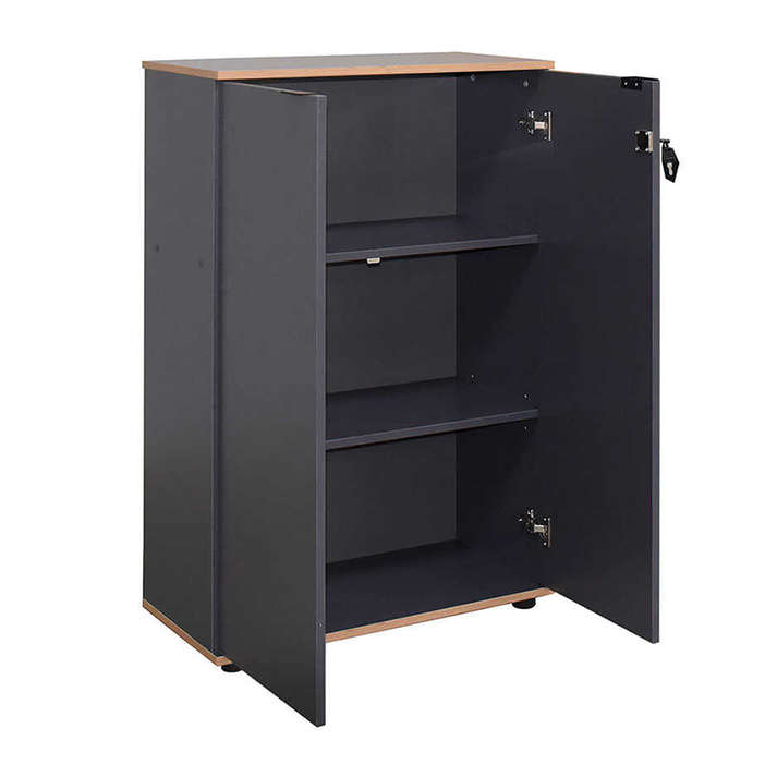 Ντουλάπι γραφείου Rio με κλειδαριά χρώμα ανθρακί 72x34x109εκ.