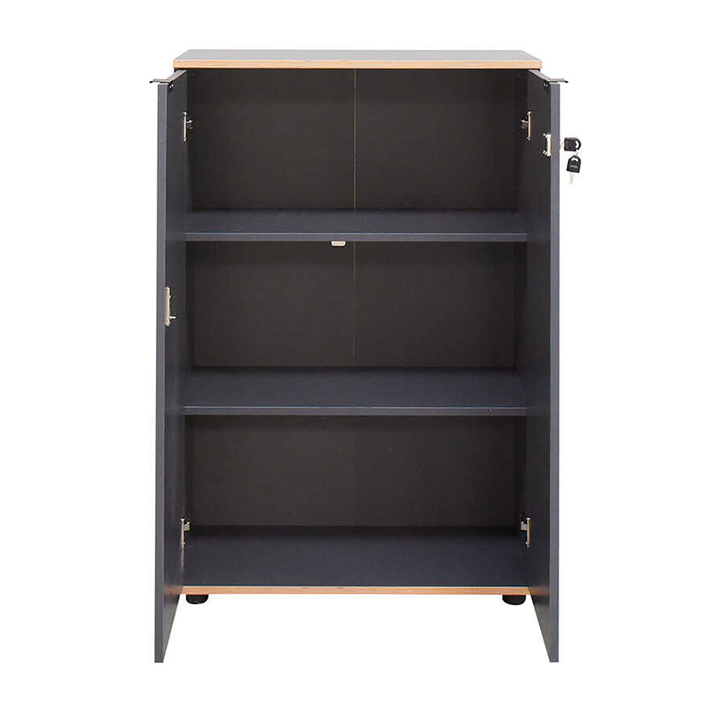 Ντουλάπι γραφείου Rio με κλειδαριά χρώμα ανθρακί 72x34x109εκ.