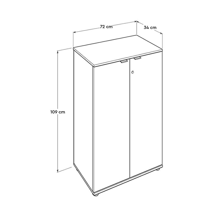 Ντουλάπι γραφείου Rio με κλειδαριά χρώμα ανθρακί 72x34x109εκ.
