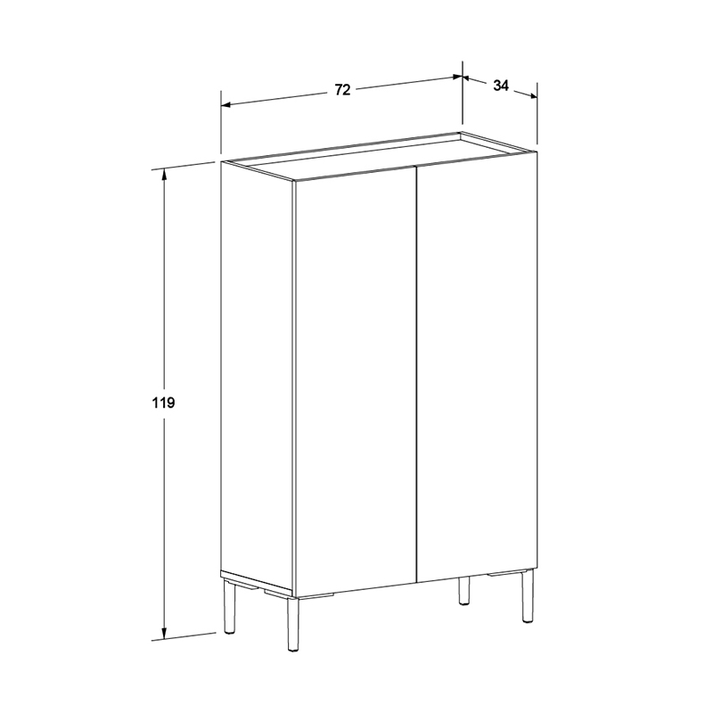 Παπουτσοθήκη - Ντουλάπι Pool χρώμα λευκό 72x34x119εκ.
