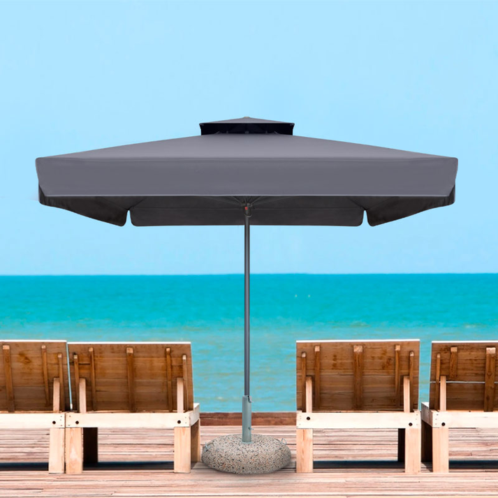 Ομπρέλα επαγγελματική Juno τηλεσκοπική αλουμινίου χρώμα ανθρακί 3,5x3,5m.