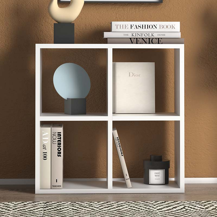 Βιβλιοθήκη Cube χρώμα λευκό 60x23x60εκ.