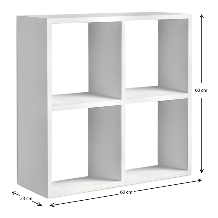 Βιβλιοθήκη Cube χρώμα λευκό 60x23x60εκ.