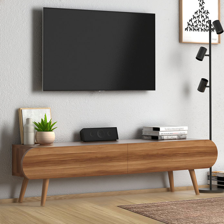 Έπιπλο τηλεόρασης Lotus χρώμα καρυδί 120x30x40εκ.