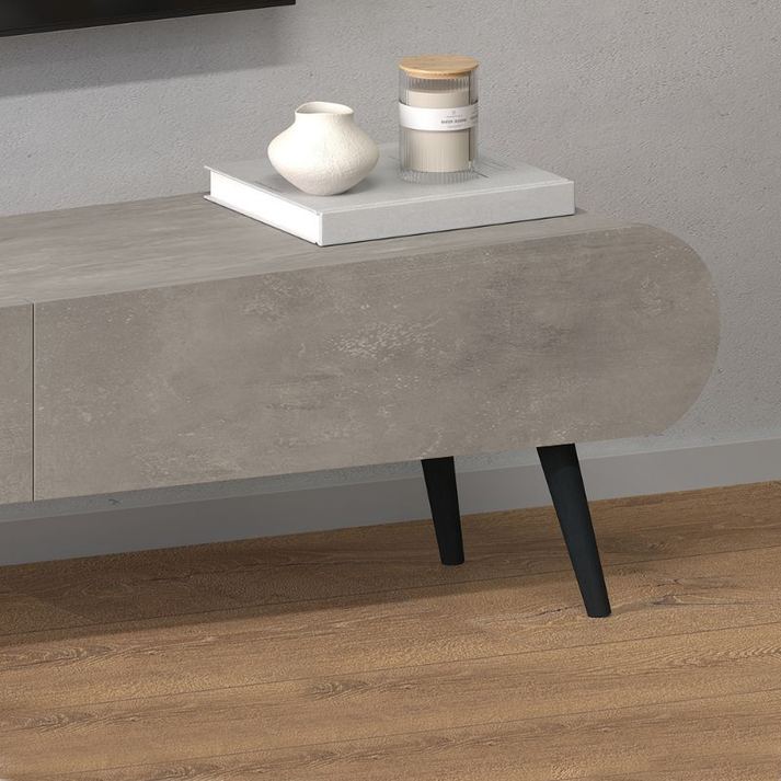 Έπιπλο τηλεόρασης Lotus χρώμα γκρι ρετρό 120x30x40εκ.