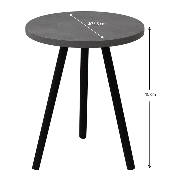 Βοηθητικό τραπεζάκι Roma χρώμα γκρι ρετρό 33,5x33,5x46εκ.