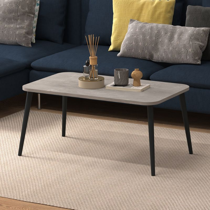 Τραπεζάκι σαλονιού Soul χρώμα γκρι ρετρό 90x55x41εκ.