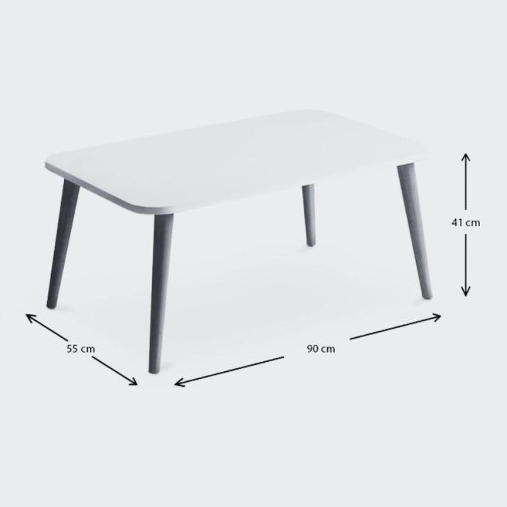 Τραπεζάκι σαλονιού Soul χρώμα γκρι ρετρό 90x55x41εκ.