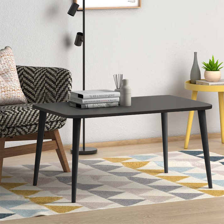 Τραπεζάκι σαλονιού Soul χρώμα μαύρο 90x55x41εκ.