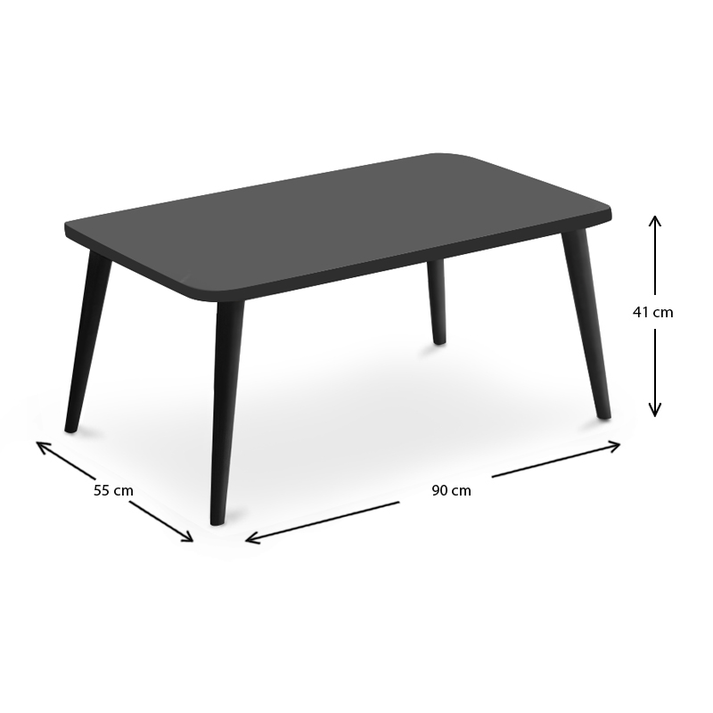 Τραπεζάκι σαλονιού Soul χρώμα μαύρο 90x55x41εκ.