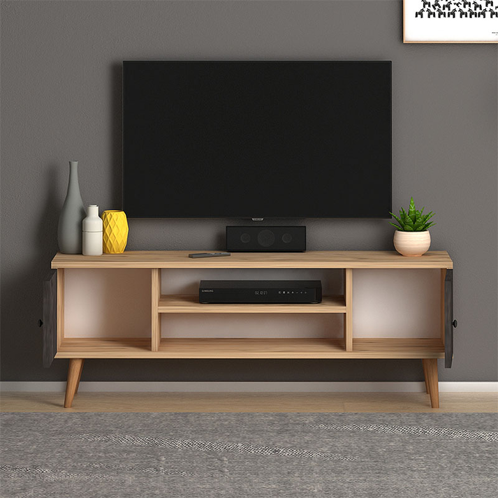 Έπιπλο τηλεόρασης Parma χρώμα industrial grey - oak 120x30x40εκ.