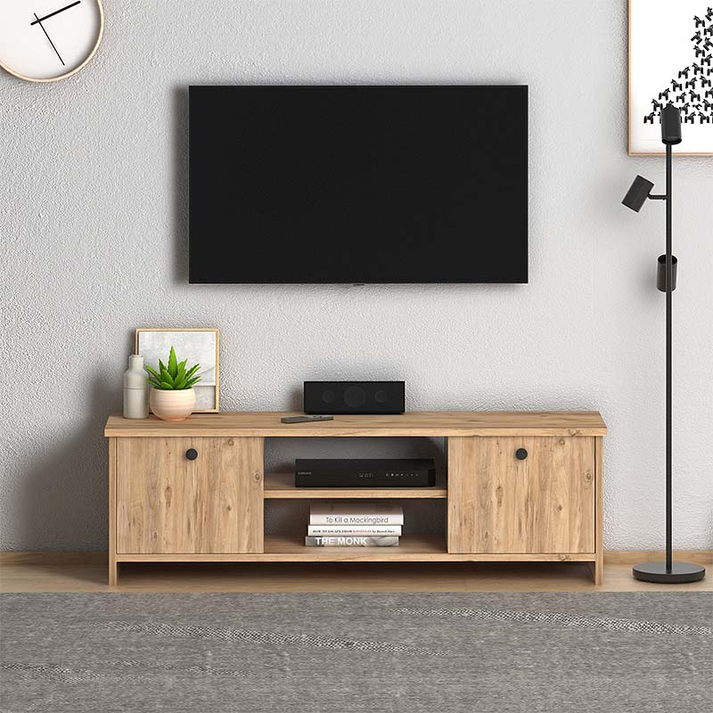 Έπιπλο τηλεόρασης Cube χρώμα pine 120x30x40εκ.