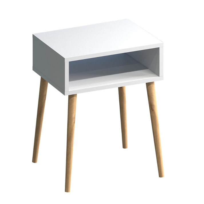 Κομοδίνο Fiona χρώμα λευκό 45x30x58εκ.